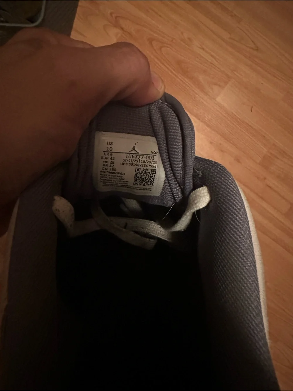 Jordan Grey and White Low-Top Sneaker